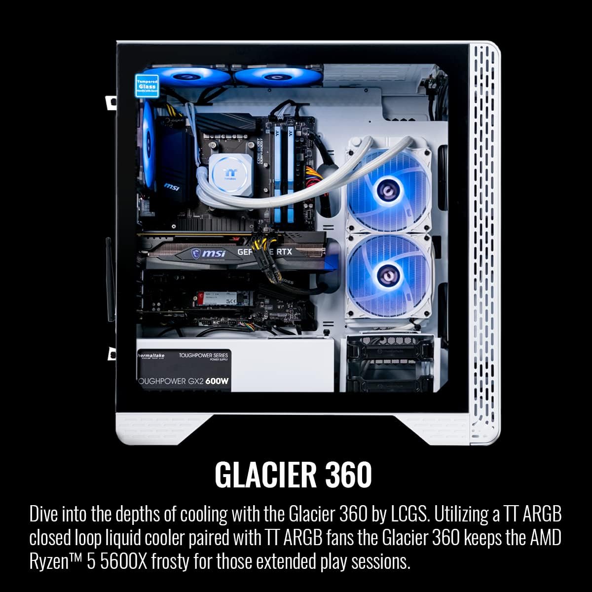 Computadora Glacier 360 PC memoria RGB 1TB NVMe M.2 WiFi