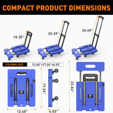 Carro Plegable Ronlap, Carga 500lbs, 6 Ruedas, 2 Cuerdas