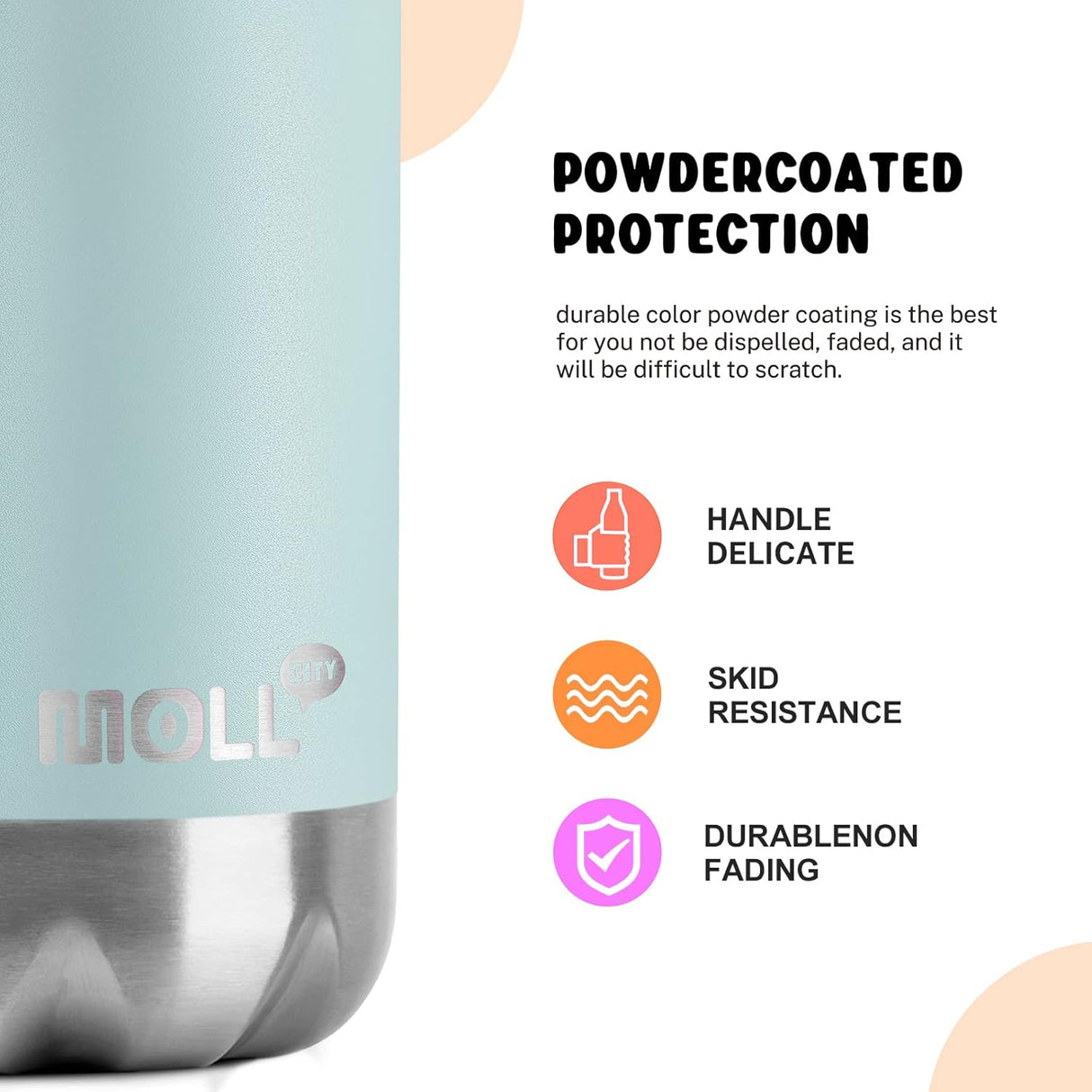 Botella de Agua 12 oz - Acero Inoxidable Aislada - Antifugas