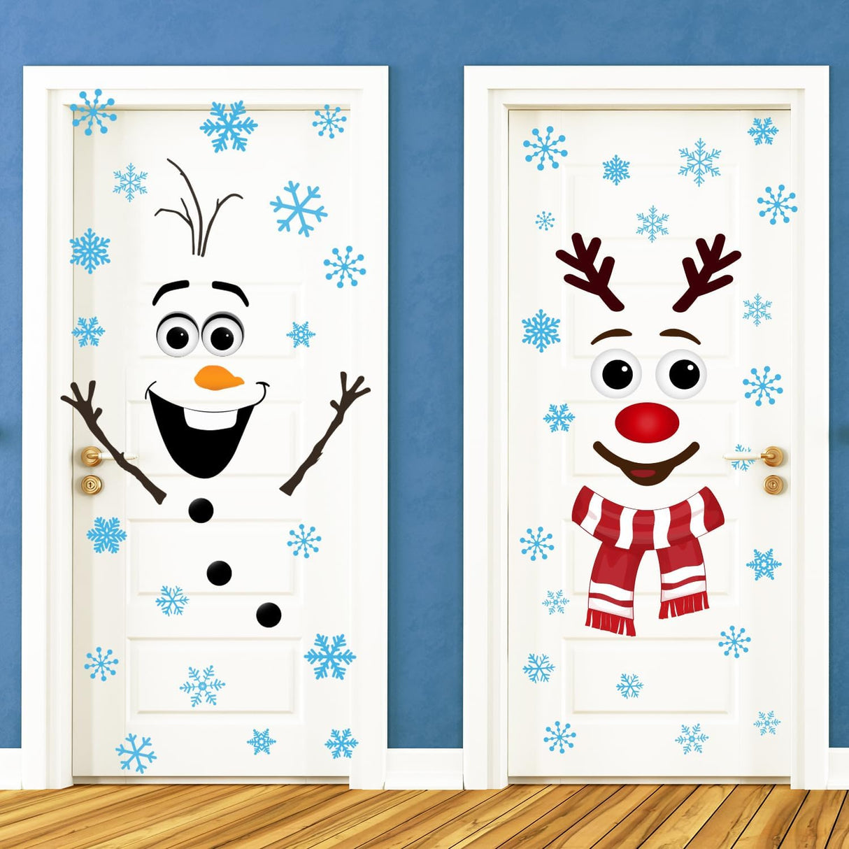 Pegatinas de Navidad para Puerta - Decoración Festiva Snowman