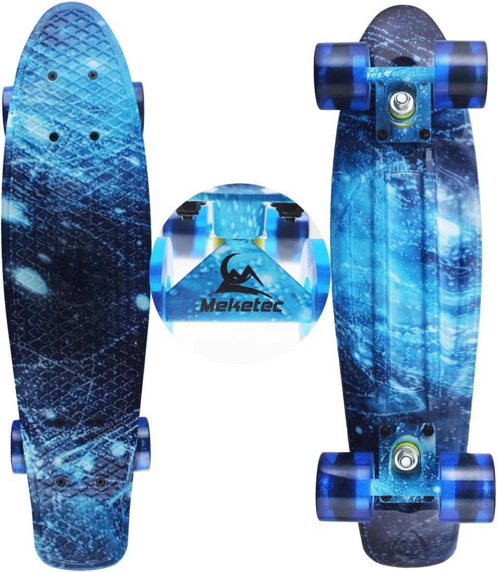 Patineta Mini Cruiser Retro de 22 Pulgadas para Principiantes