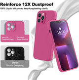 BossKiss Funda compatible con iPhone 13 Pro Max, funda de silicona líquida de alta calidad [tacto aterciopelado] [2 protectores de pantalla de vidrio templado 9H], funda de kit de protección completa a prueba de golpes, Pitaya