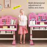 Set Escritorio y Silla Ajustable para Niñas, Ergonómico, con Cajón