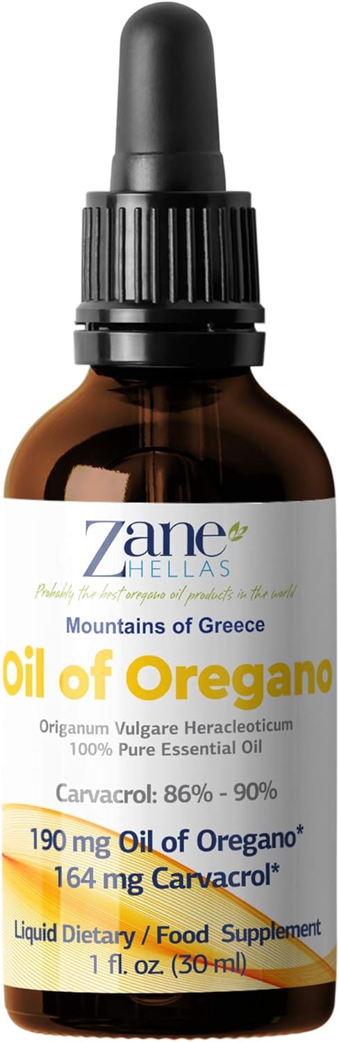 Aceite de Orégano Griego 190 mg, 86%-90% Carvacrol, 4 gotas diarias