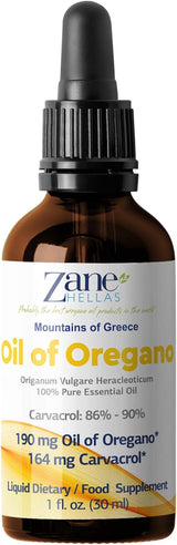 Aceite de Orégano Griego 190 mg, 86%-90% Carvacrol, 4 gotas diarias