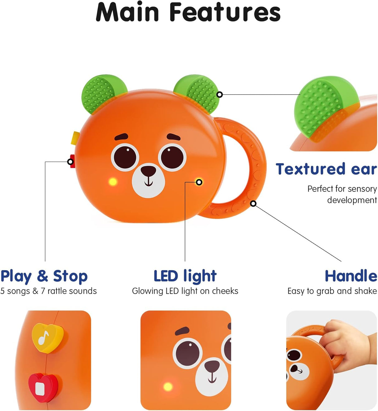 Juguete Musical para Bebés, Educativo, 5 Animales, Farm Ver.