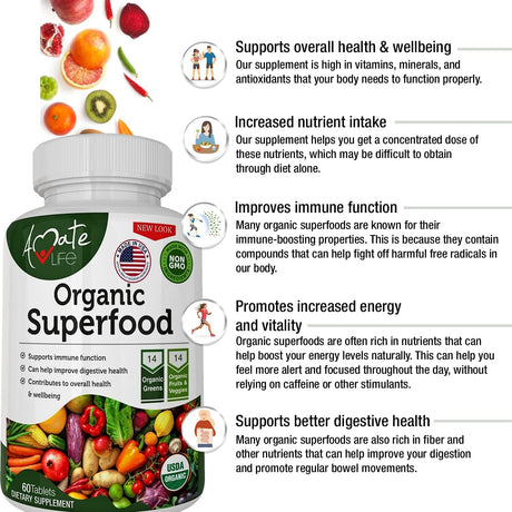 Suplemento Complejo orgánico de frutas y verduras  120 unid