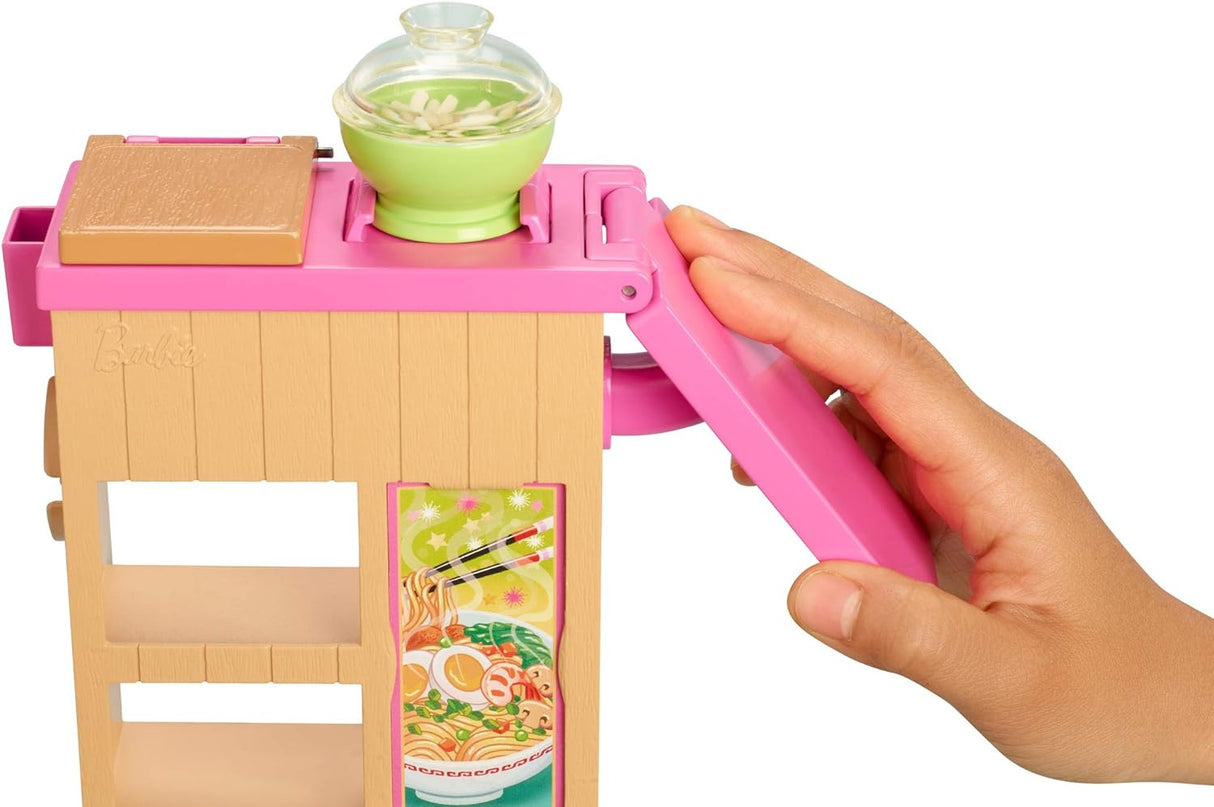 Barbie Noodle Bar Set con Muñeca, Estación y Accesorios