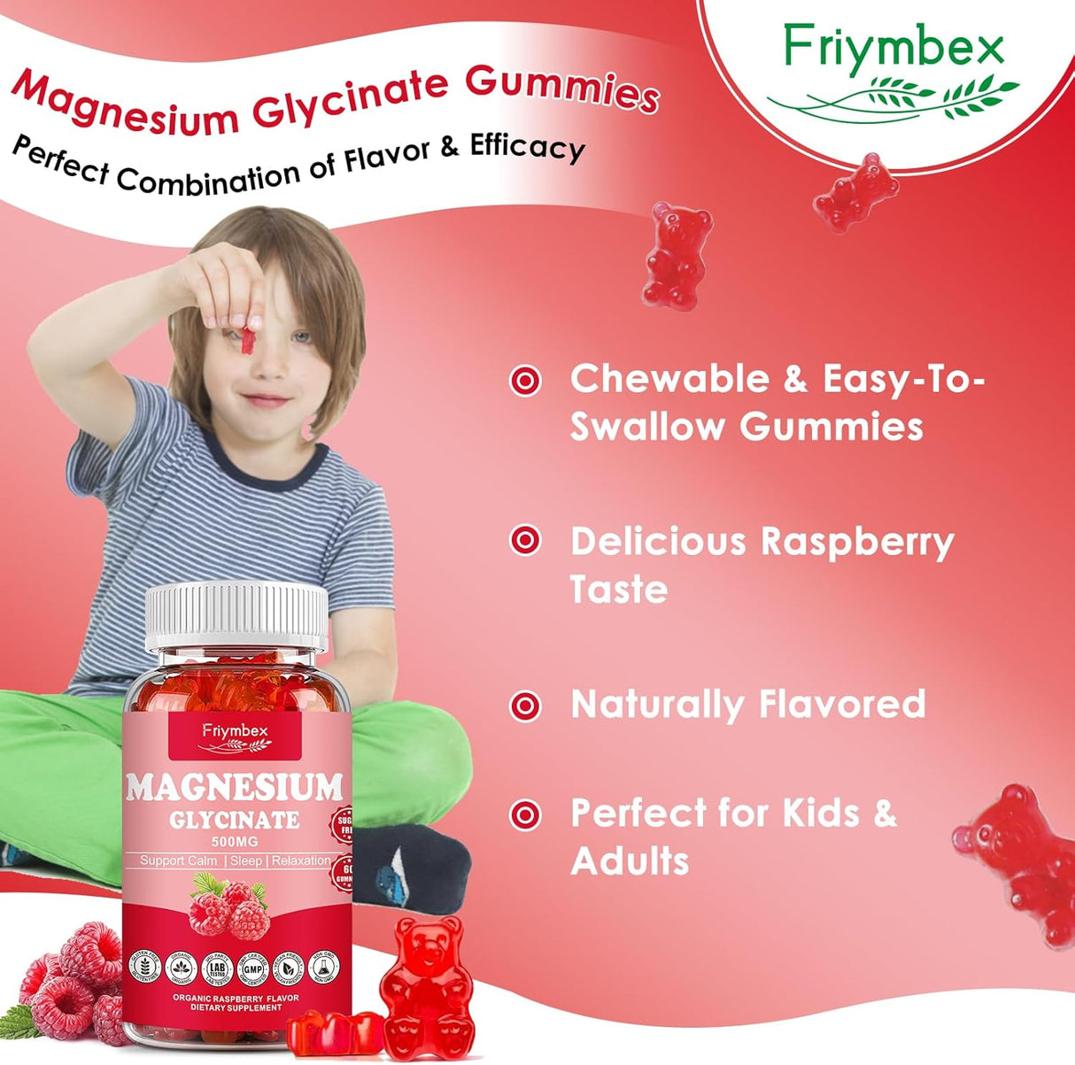 Gominolas de Magnesio Glicinato 500mg Calm Sin Azúcar