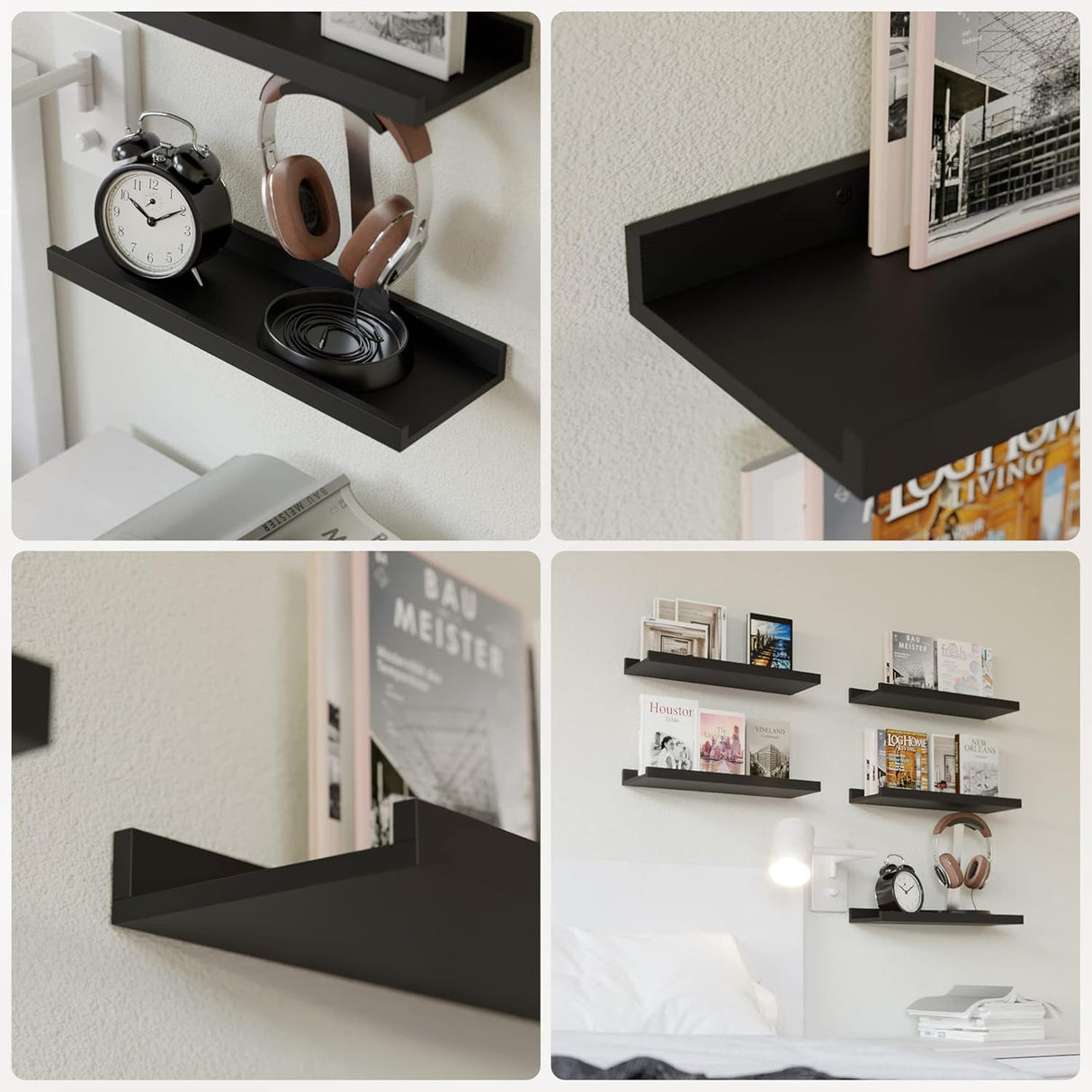 Estante Flotante RICHER HOUSE 5, Estantes Modernos con Labio