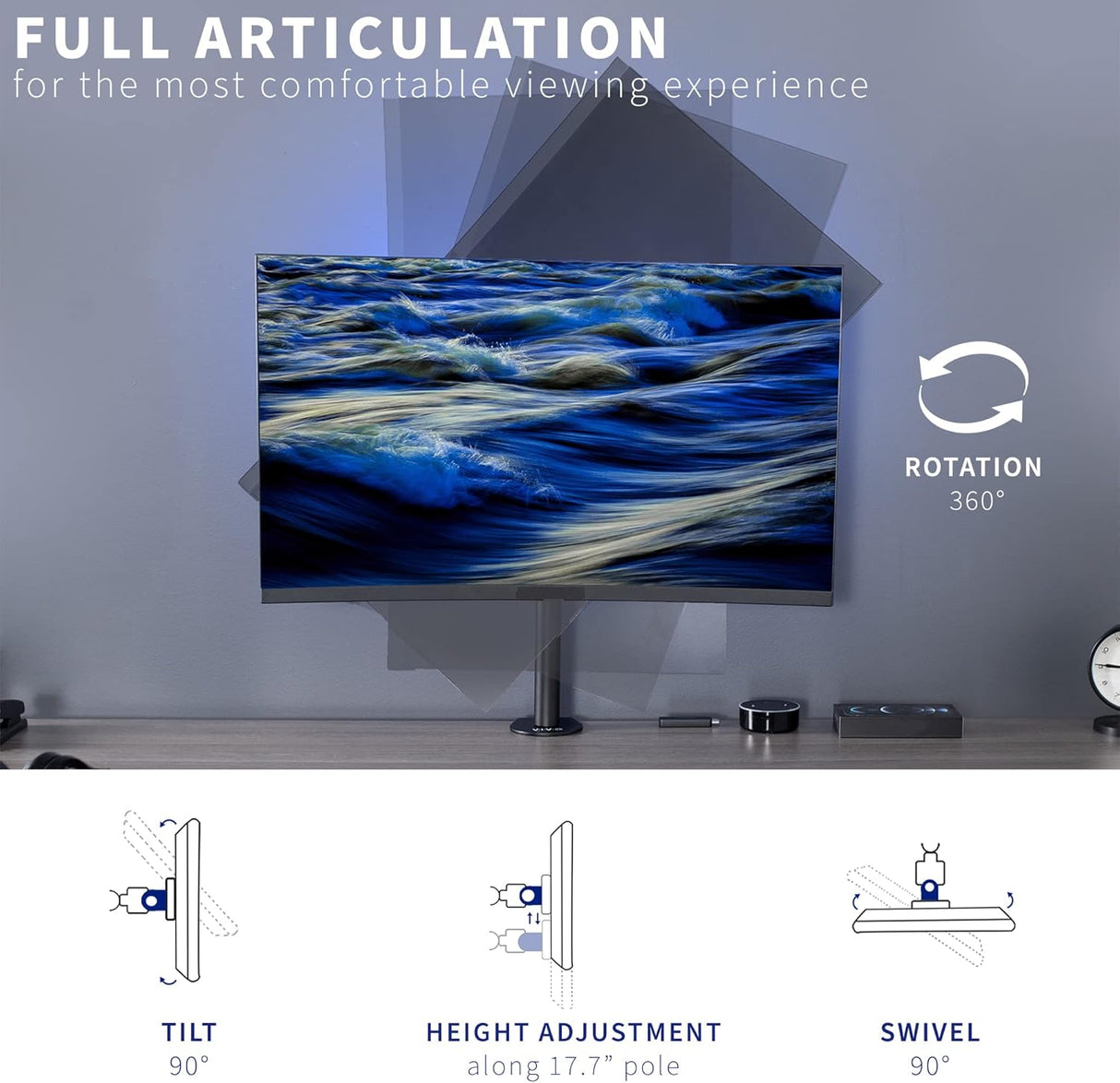 Soporte de Monitor VIVO para Pantalla de 38, STAND-V001C