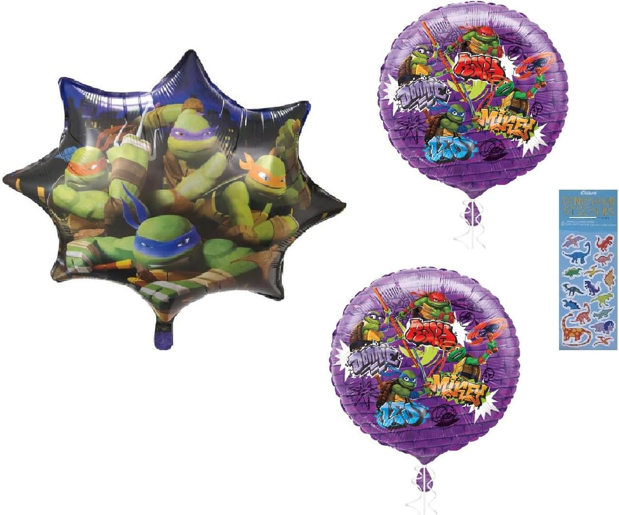Fiesta de Cumpleaños TMNT con Globos y Stickers