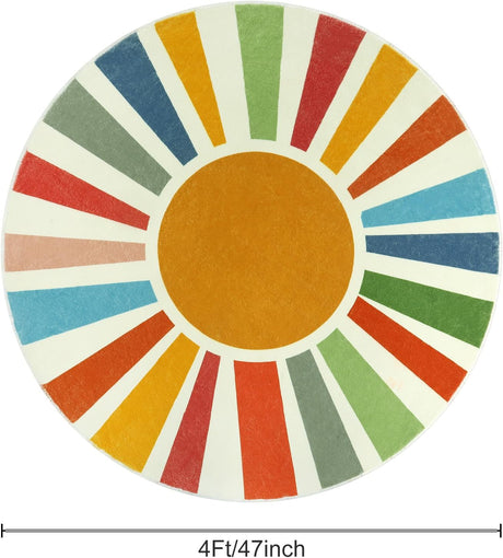 Alfombra redonda pequeña de 4 pies para habitación STARUIA