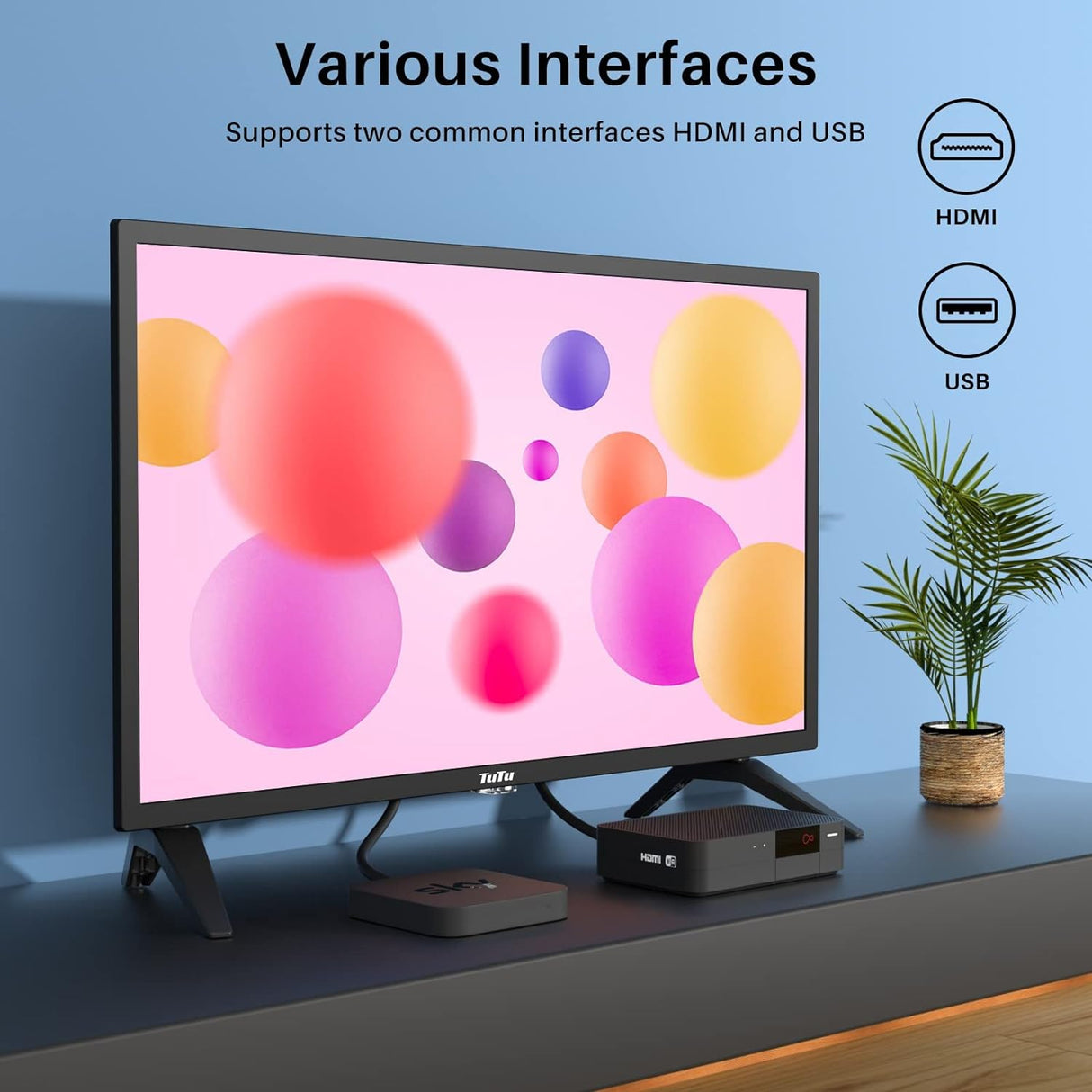 Televisor LED 24 TuTu HD 720P, Dolby Audio, Modelo 2023