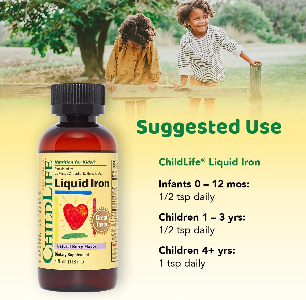 Suplemento Liquid Iron dietético para bebés  niños natural