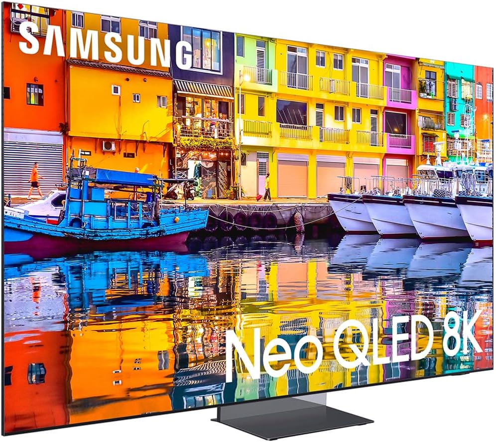 Televisor Neo QLED 8K 65 Samsung QN900D con cables y protección