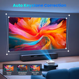 Proyector Smart FUDONI 1080P WiFi, Dolby, 600ANSI, Auto Keystone