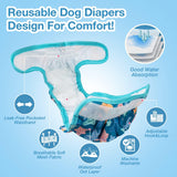 Pet Soft Pañales para perras – Paquete de 3 pañales lavables