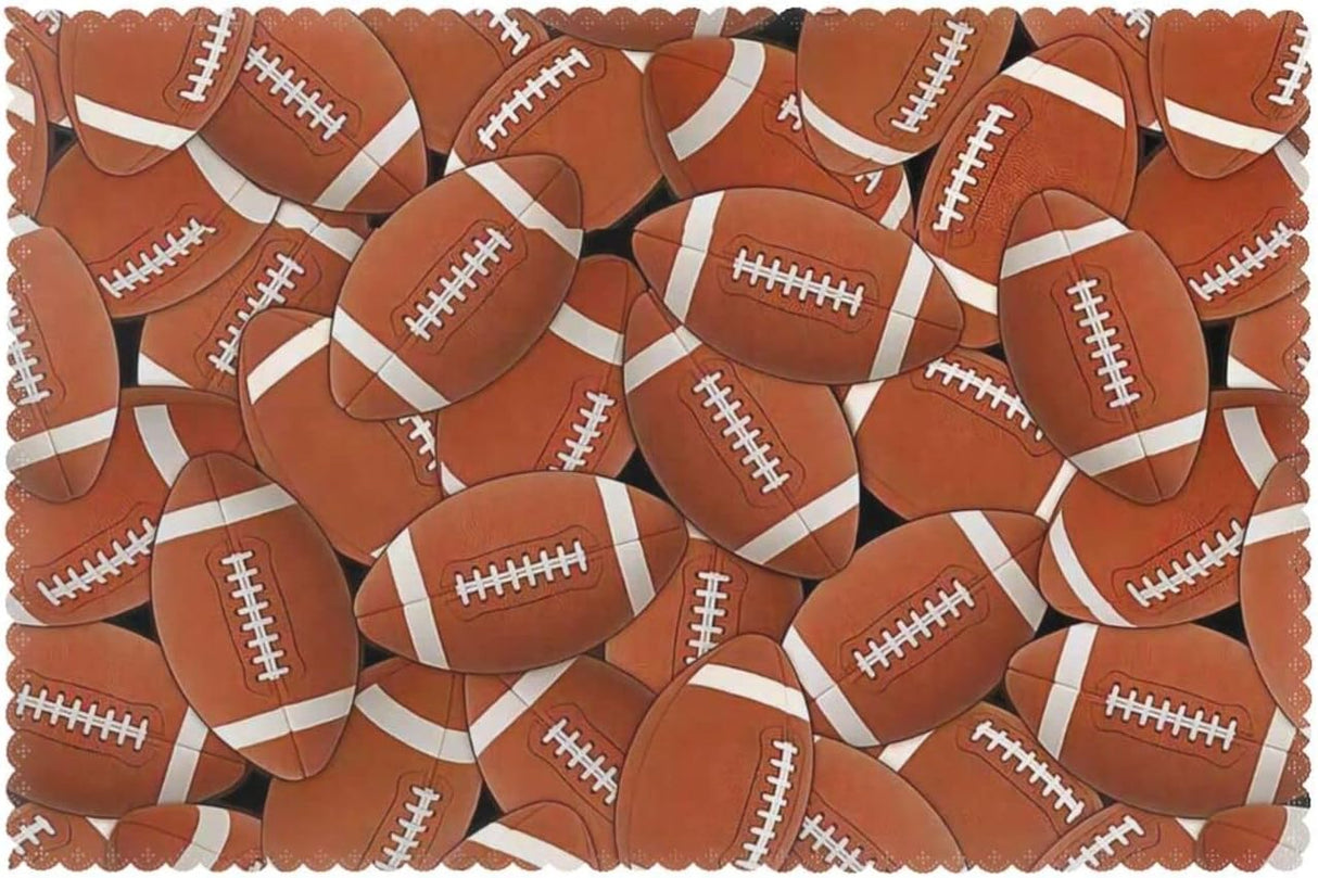 Manteles de mesa de fútbol, set de 6, antideslizantes, 12x18