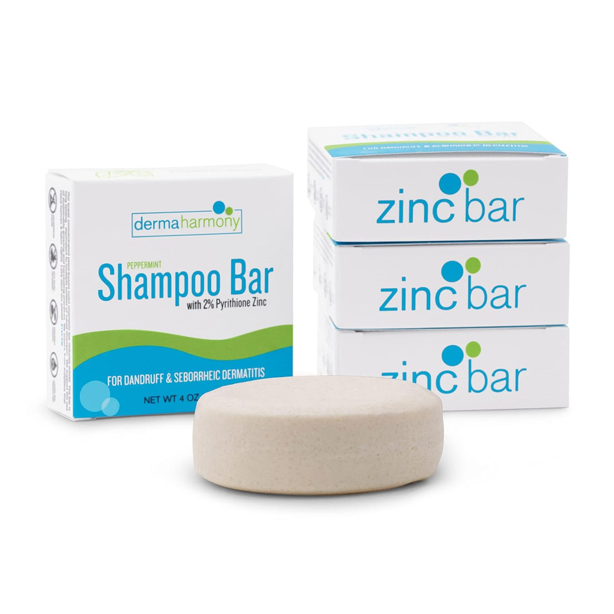 Barra de champú de zinc piritiona para la caspa DermaHarmony
