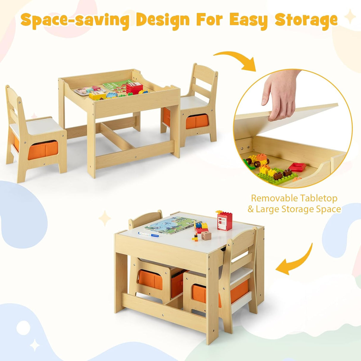 Juego de mesa y sillas para niños mesa de actividades