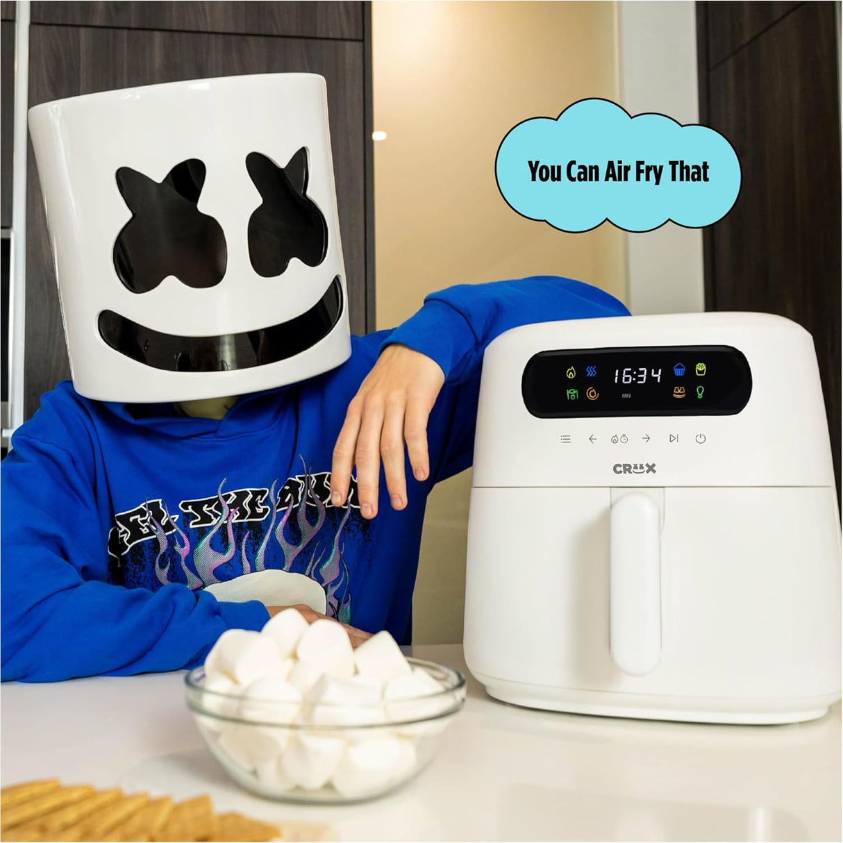 Freidora de aire CRUX x Marshmello 3.0 QT, Touch Screen, TurboCrisp