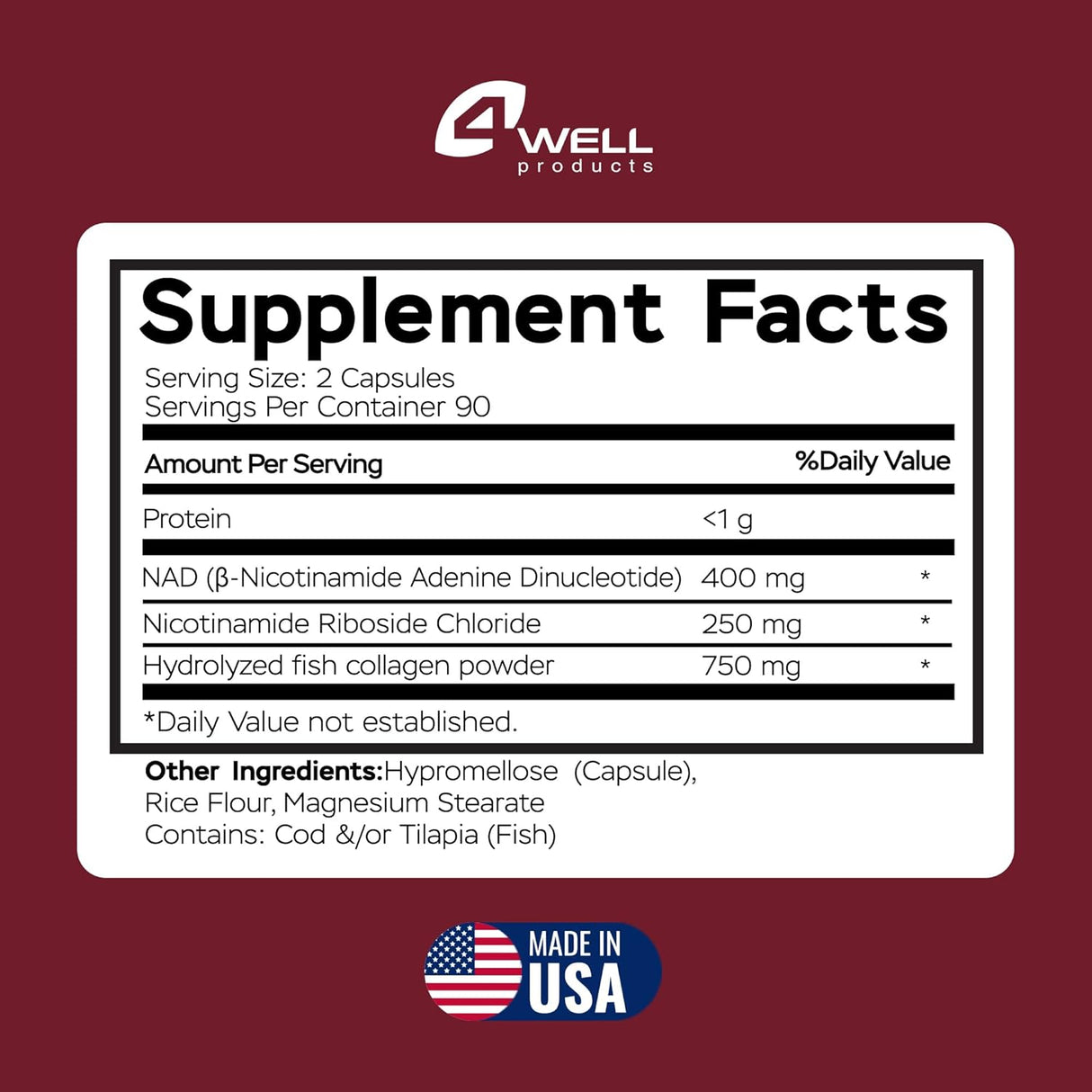 Suplemento NAD 1400mg - Salud Celular y Cognitiva - 180 Caps