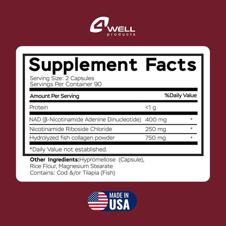 Suplemento NAD 1400mg - Salud Celular y Cognitiva - 180 Caps