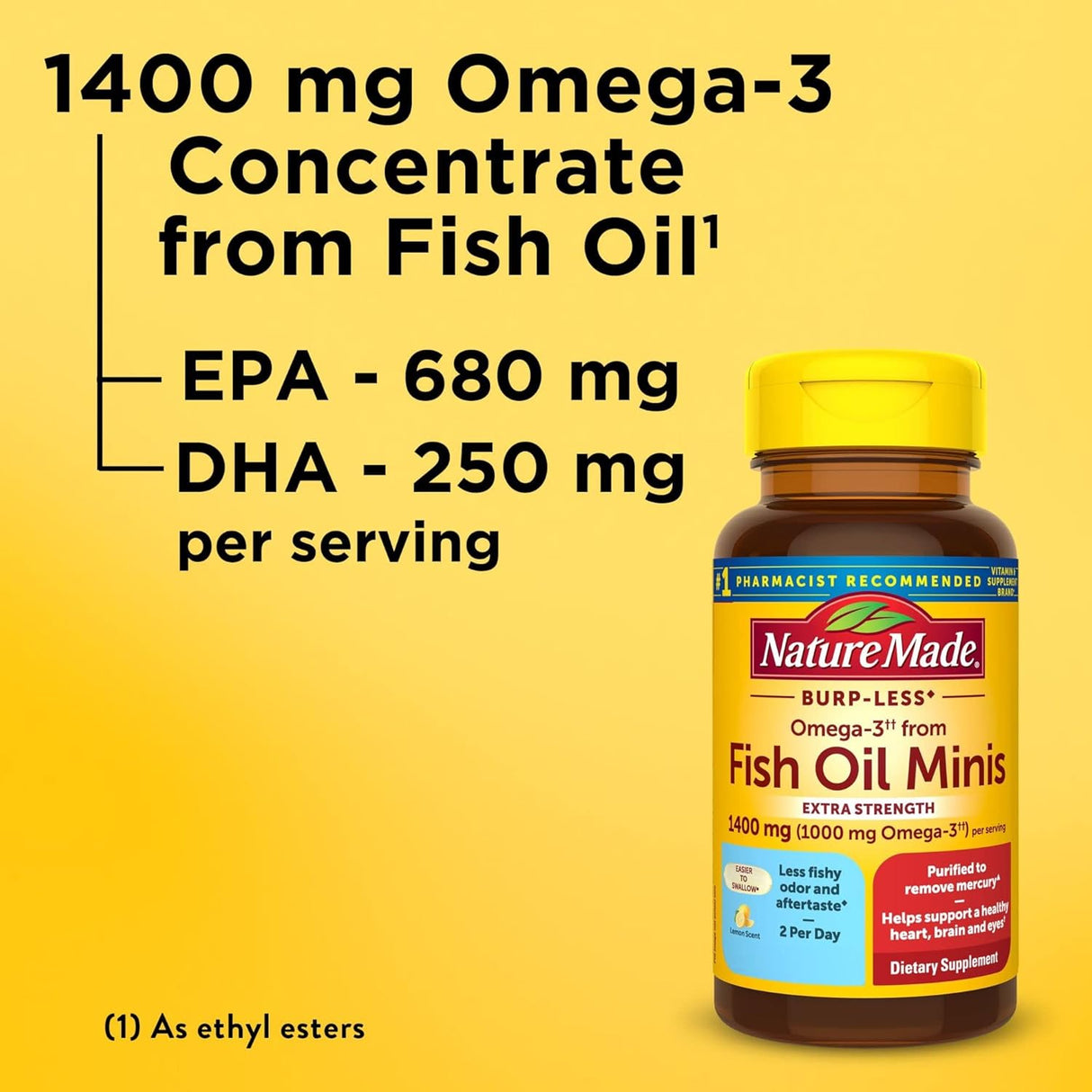 Suplemento Burp-Less Omega-3 del aceite de pescado de 1400mg