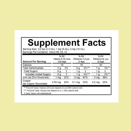 Suplemento líquido Zinc Plus para niños Chilwilde, 4oz