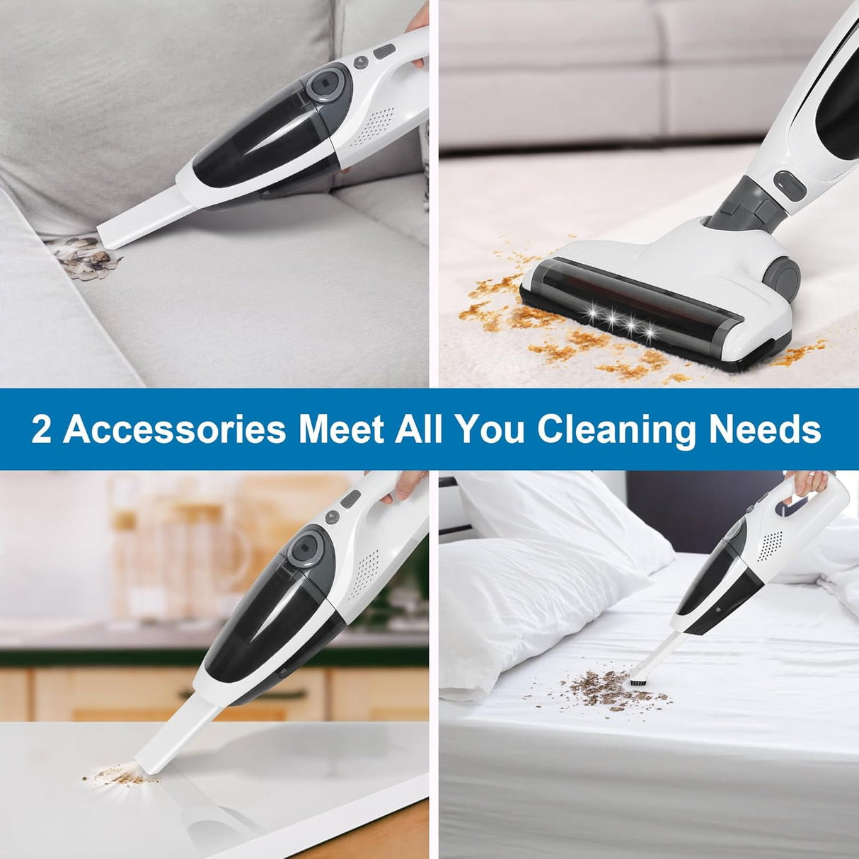 Aspiradora inalámbrica 4 en 1, potente succión y silenciosa