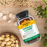 Suplemento L-Lisina Chewable Country Life, Inmunidad y Colágeno
