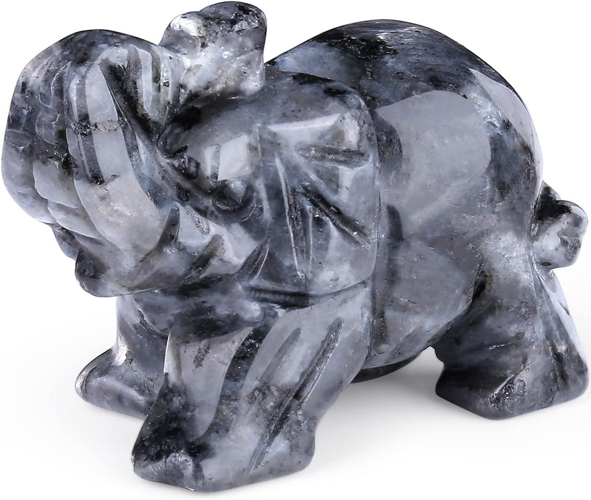 QINJIEJIE Decoración de elefante de cristales, labradorita