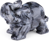 QINJIEJIE Decoración de elefante de cristales, labradorita