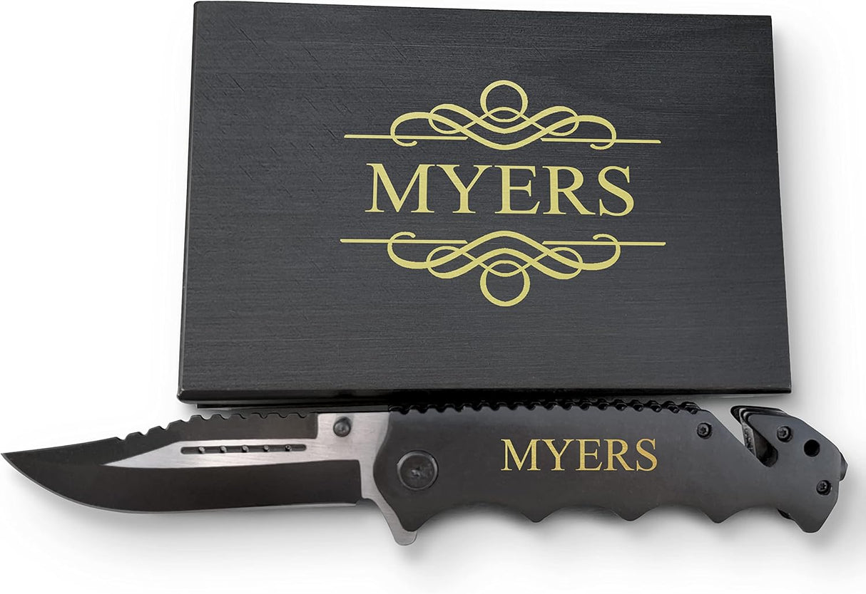 Cuchillo personalizado de exteriores con rompedor de vidrio