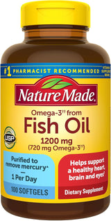 Aceite de Pescado Omega 3 Nature Made 1200 mg 100 Softgels