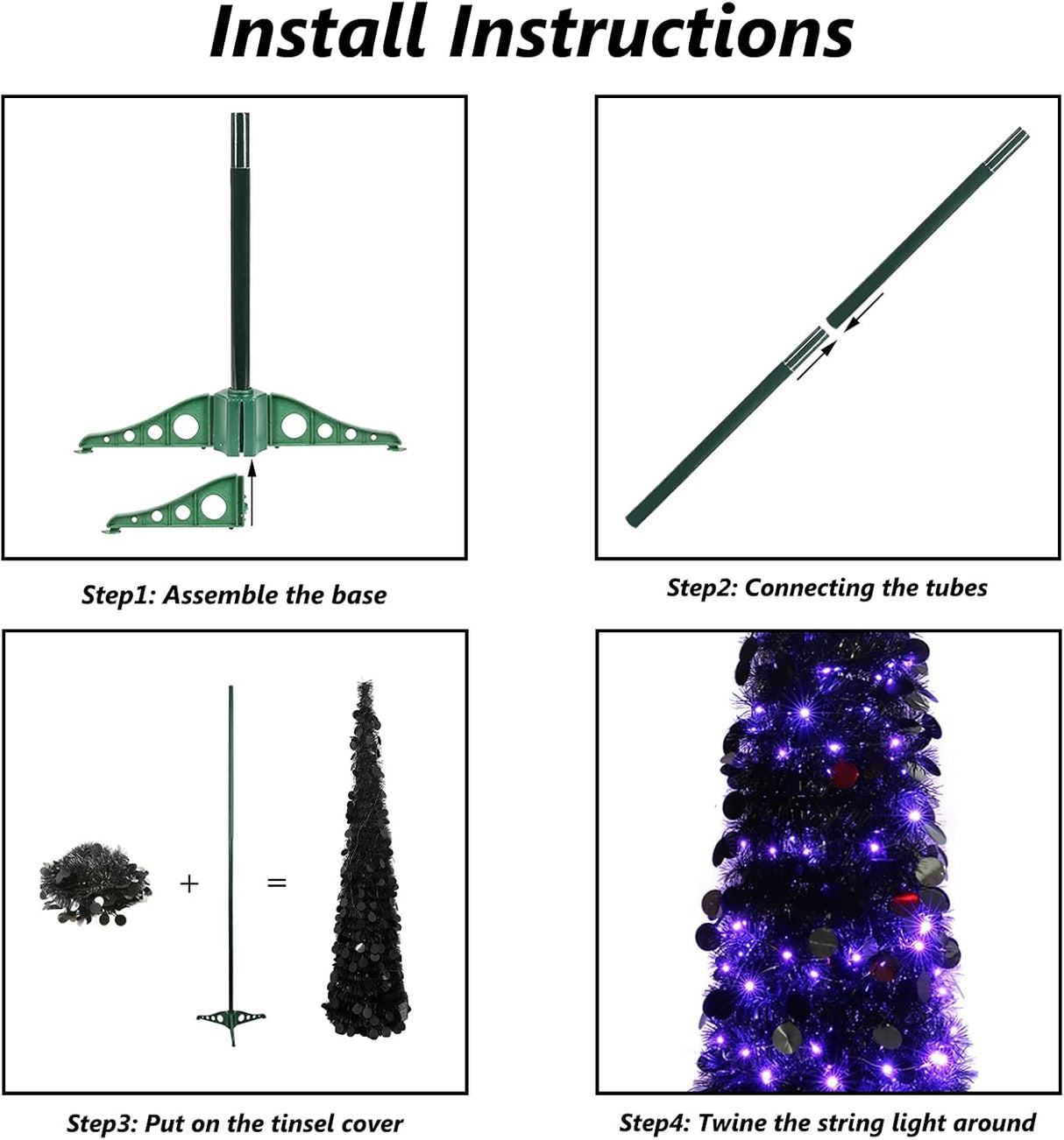 Árbol Artificial Halloween Orgrimmar 5FT con 100 Luces