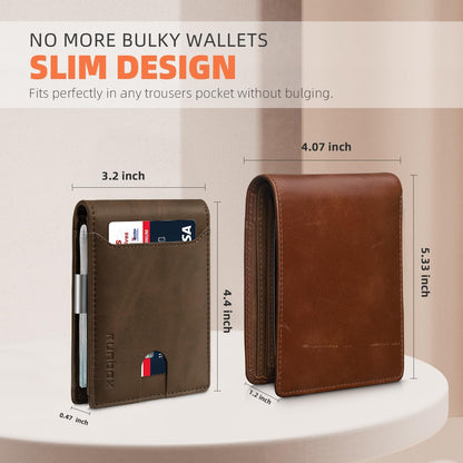 Cartera RUNBOX Slim para Hombre - Billetera RFID con Clip