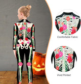 Disfraz Esqueleto Niñas RAISEVERN Jumpsuit 3D Talla 5-14 Años