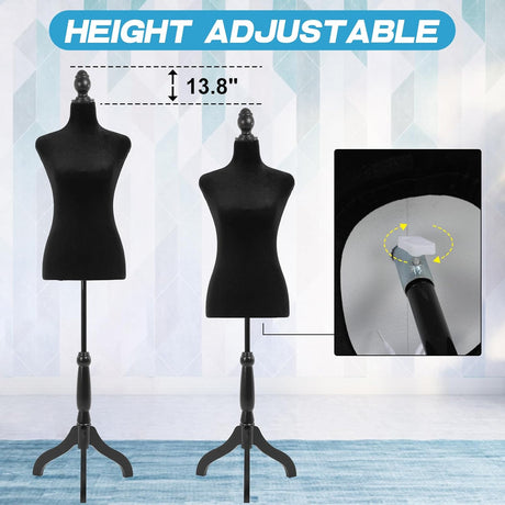 Maniquí Torso Ajustable BLKMTY para Costura y Exhibición 49-63