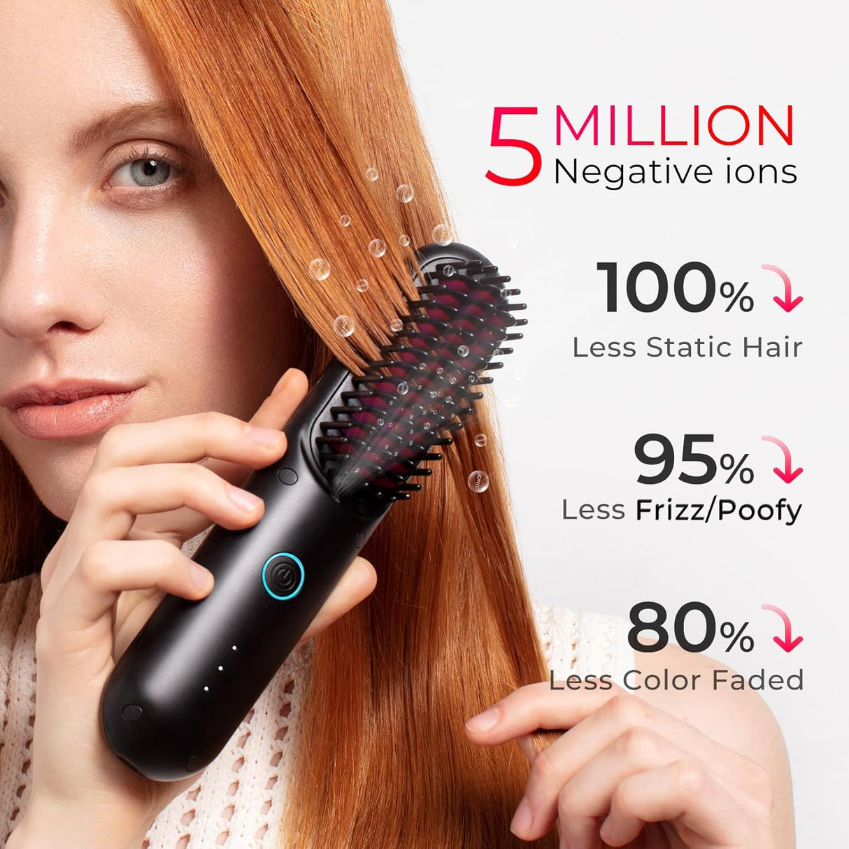 Cepillo alisador de pelo inalámbrico mini portátil