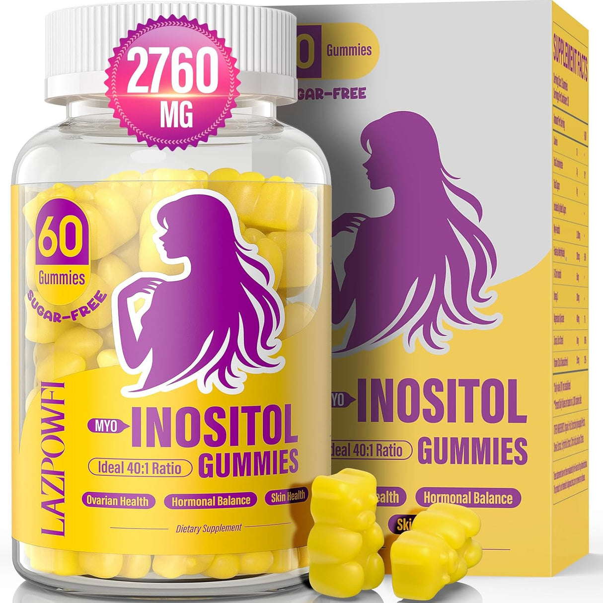 Suplemento de Inositol con Vitamina D3 y Magnesio, 30 días