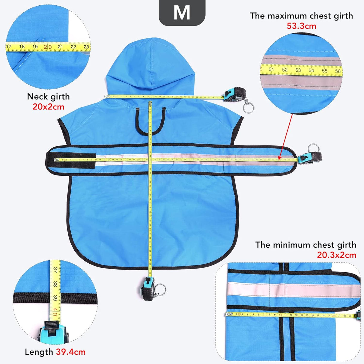 Chubasquero Reflectante para Perros - Impermeable, Ajustable, Mediano