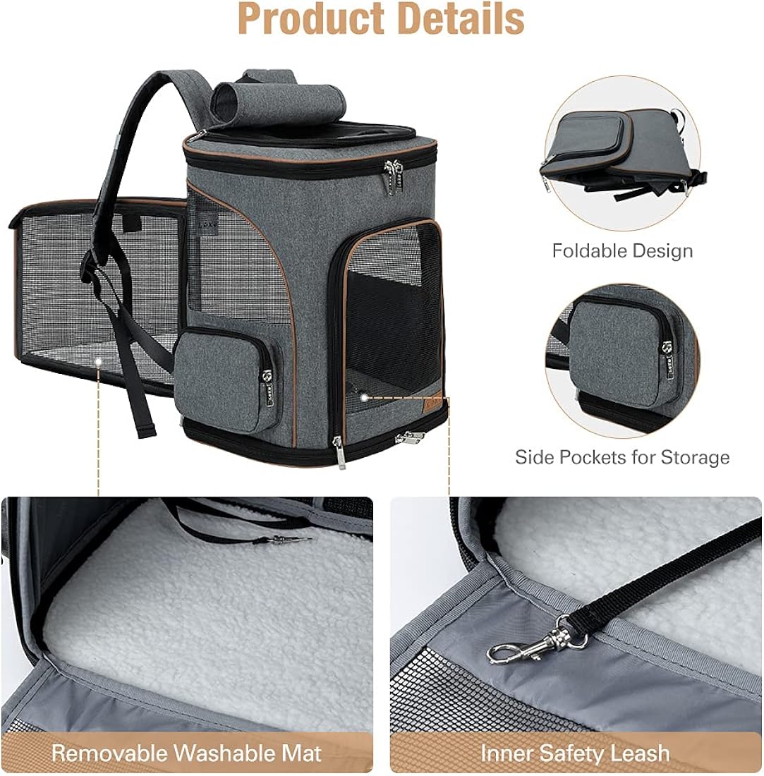 Mochila transportadora para gatos expandible para gatos