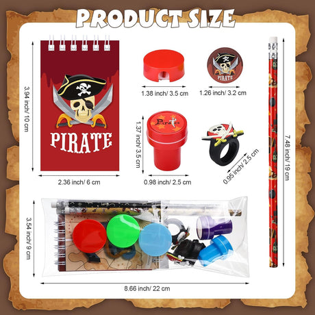 Seajan 96 Piezas Fiesta Pirata: Notas, Lápices, Stickers y Más
