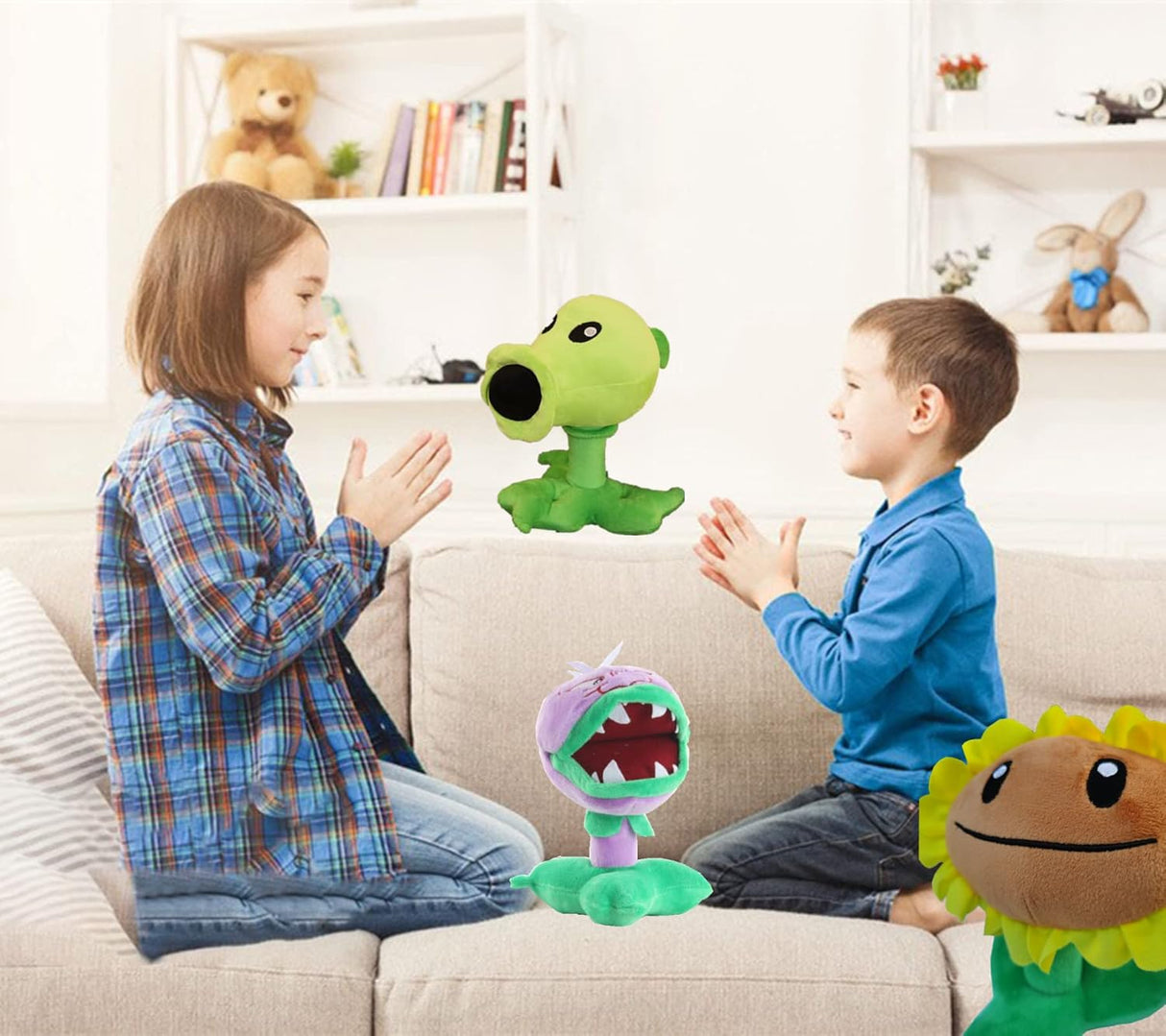Peluches >  de 3 piezas de plantas de zombies de felpa PVZ,