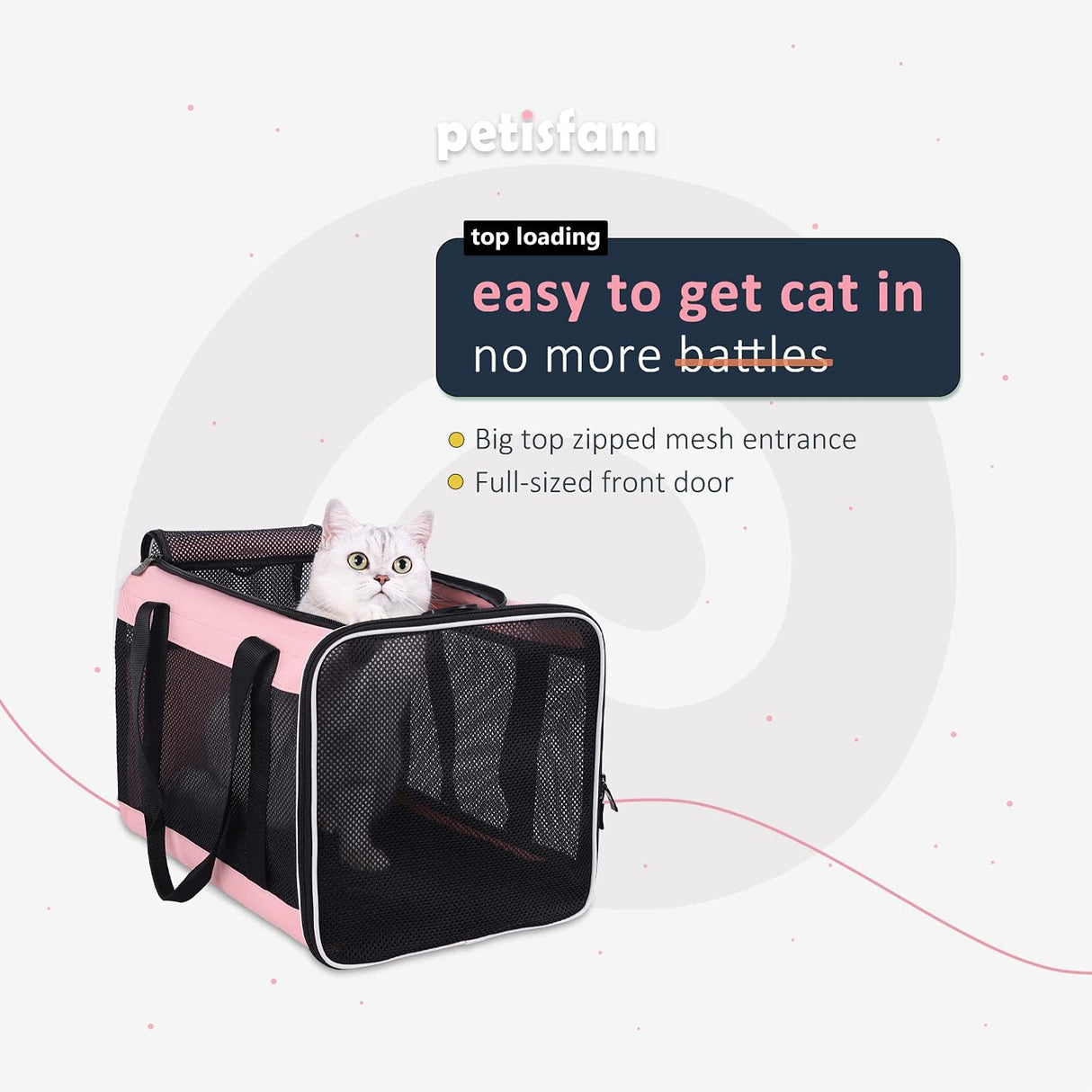 Transportadora fácil para gatos grandes y medianos, Escape Proof