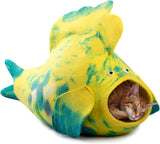 Cueva para Gatos Eco-Friendly de Merino - Woolygon - Diseño Pescado