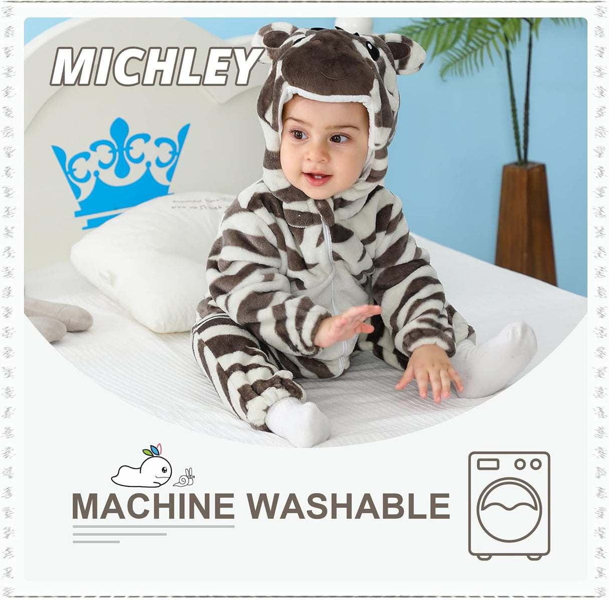 Disfraz de animal para bebé MICHLEY, rompevientos con capucha