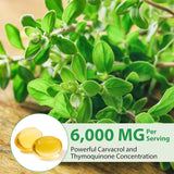 Aceite de Orégano con Semilla Negra, 2 en 1, 6000mg, 120 caps